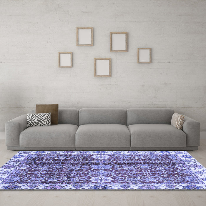 Machine Washable Abstract Blue Modern Rug in a Living Room, wshabs3372blu