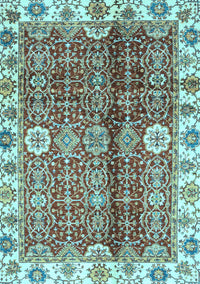 Abstract Light Blue Modern Rug, abs3372lblu