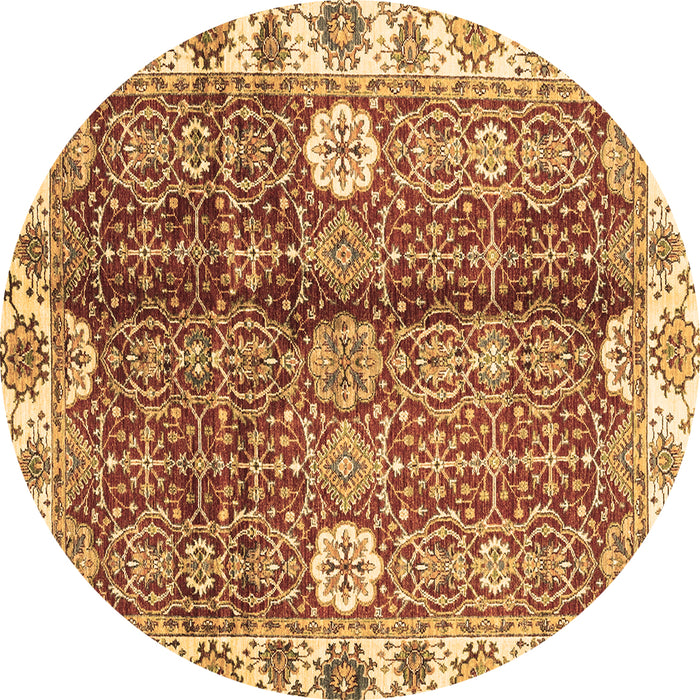 Round Abstract Brown Modern Rug, abs3372brn