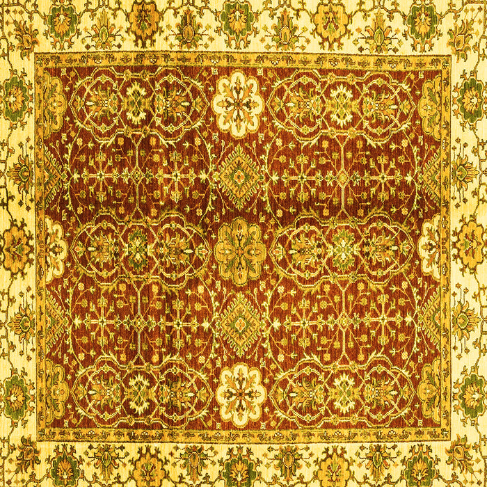 Square Abstract Yellow Modern Rug, abs3372yw