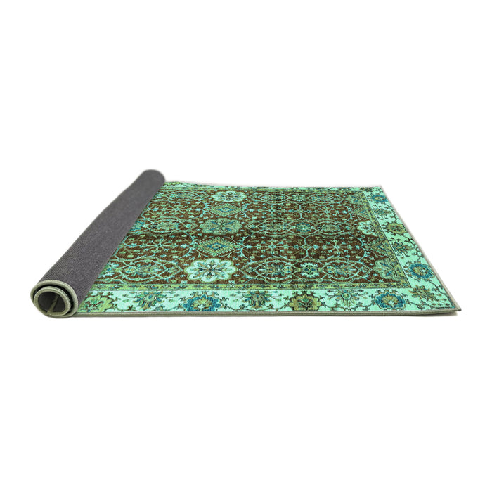 Sideview of Abstract Turquoise Modern Rug, abs3372turq