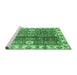 Sideview of Machine Washable Abstract Emerald Green Modern Area Rugs, wshabs3372emgrn