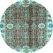 Round Machine Washable Abstract Light Blue Modern Rug, wshabs3372lblu