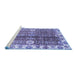 Sideview of Machine Washable Abstract Blue Modern Rug, wshabs3372blu