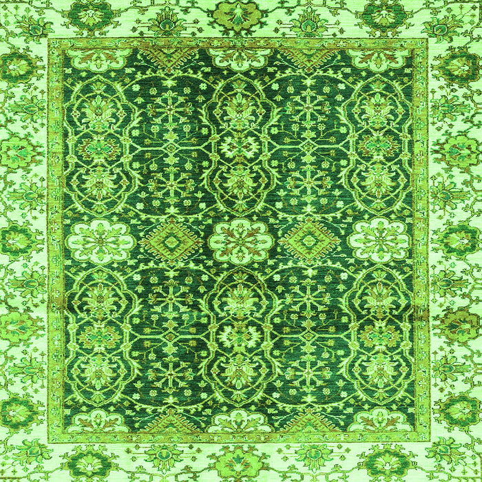 Square Abstract Green Modern Rug, abs3373grn