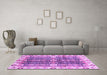 Machine Washable Abstract Purple Modern Area Rugs in a Living Room, wshabs3373pur