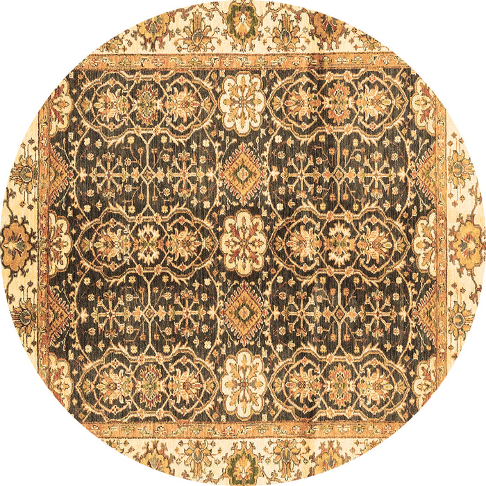 Round Abstract Brown Modern Rug, abs3373brn