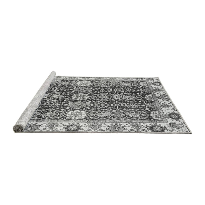 Sideview of Machine Washable Abstract Gray Modern Rug, wshabs3373gry