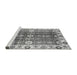 Sideview of Machine Washable Abstract Gray Modern Rug, wshabs3373gry