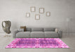 Machine Washable Abstract Pink Modern Rug in a Living Room, wshabs3373pnk