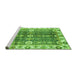 Sideview of Machine Washable Abstract Green Modern Area Rugs, wshabs3373grn