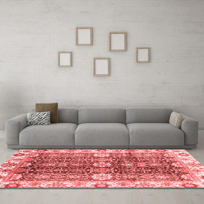 Modern Red Washable Rugs