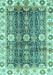 Machine Washable Abstract Turquoise Modern Area Rugs, wshabs3373turq