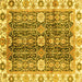 Square Machine Washable Abstract Yellow Modern Rug, wshabs3373yw