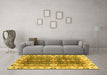 Machine Washable Abstract Yellow Modern Rug in a Living Room, wshabs3373yw