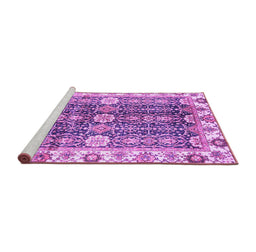 Sideview of Machine Washable Abstract Purple Modern Area Rugs, wshabs3373pur
