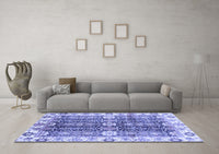 Machine Washable Abstract Blue Modern Rug, wshabs3373blu