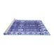 Sideview of Machine Washable Abstract Blue Modern Rug, wshabs3373blu