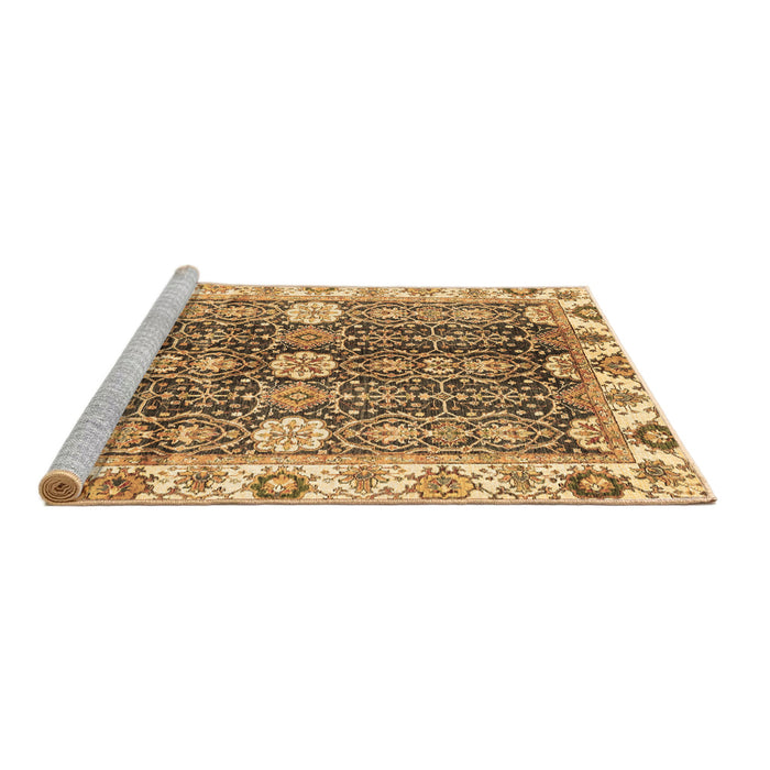 Sideview of Machine Washable Abstract Brown Modern Rug, wshabs3373brn