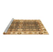 Sideview of Machine Washable Abstract Brown Modern Rug, wshabs3373brn