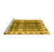 Sideview of Machine Washable Abstract Yellow Modern Rug, wshabs3373yw