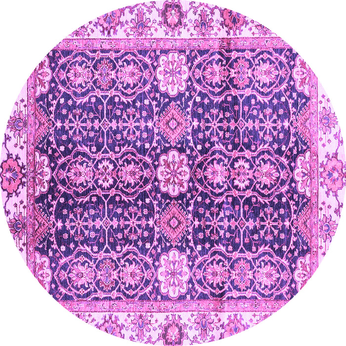 Round Abstract Purple Modern Rug, abs3373pur