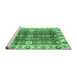 Sideview of Machine Washable Abstract Emerald Green Modern Area Rugs, wshabs3373emgrn