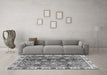 Machine Washable Abstract Gray Modern Rug in a Living Room,, wshabs3374gry