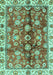 Machine Washable Abstract Turquoise Modern Area Rugs, wshabs3374turq