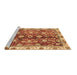 Sideview of Machine Washable Abstract Brown Modern Rug, wshabs3374brn