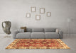 Machine Washable Abstract Brown Modern Rug in a Living Room,, wshabs3374brn