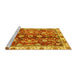 Sideview of Machine Washable Abstract Yellow Modern Rug, wshabs3374yw