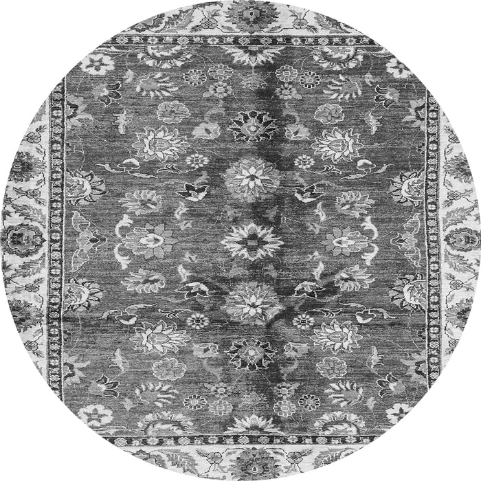 Round Machine Washable Abstract Gray Modern Rug, wshabs3374gry