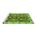 Sideview of Machine Washable Abstract Green Modern Area Rugs, wshabs3374grn