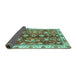 Sideview of Abstract Turquoise Modern Rug, abs3374turq