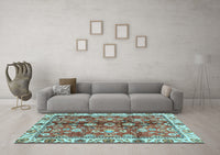 Machine Washable Abstract Light Blue Modern Rug, wshabs3374lblu