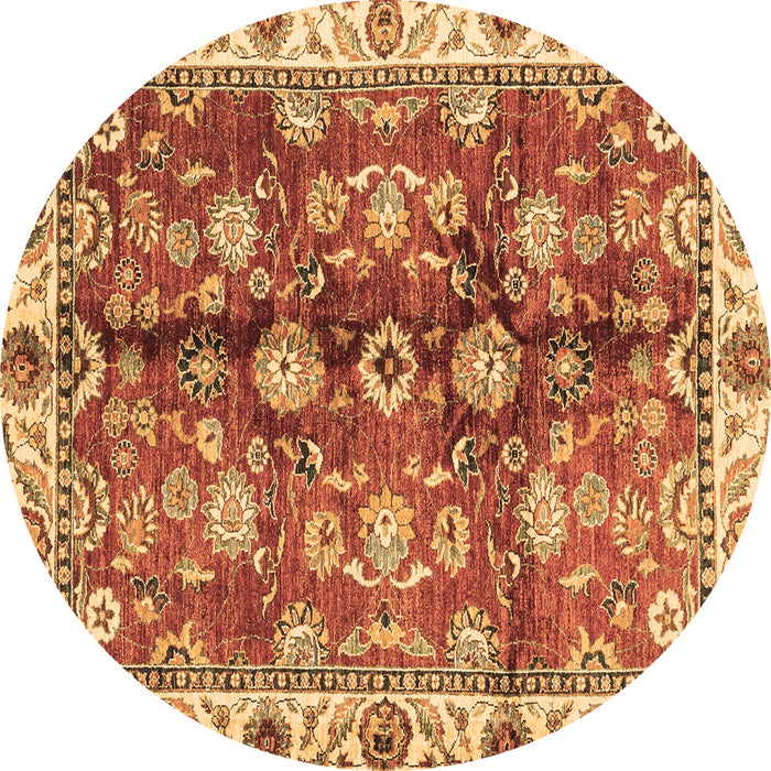 Round Machine Washable Abstract Brown Modern Rug, wshabs3374brn