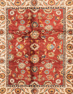 Abstract Red Modern Rug, abs3374