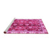 Sideview of Machine Washable Abstract Pink Modern Rug, wshabs3374pnk