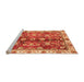 Sideview of Machine Washable Abstract Orange Modern Area Rugs, wshabs3374org