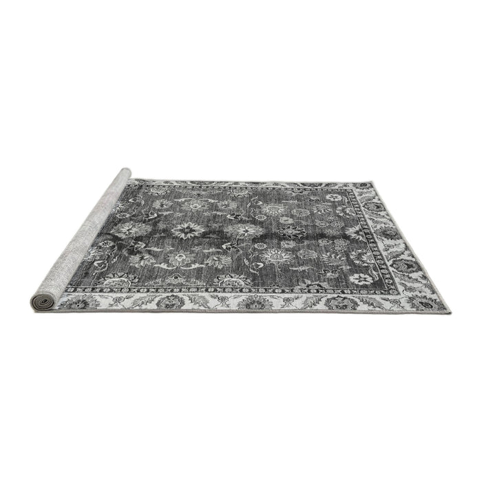 Sideview of Machine Washable Abstract Gray Modern Rug, wshabs3374gry