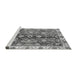 Sideview of Machine Washable Abstract Gray Modern Rug, wshabs3374gry