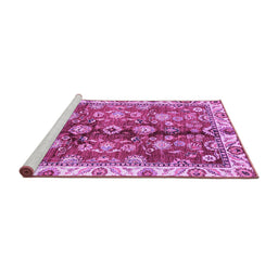 Sideview of Machine Washable Abstract Purple Modern Area Rugs, wshabs3374pur