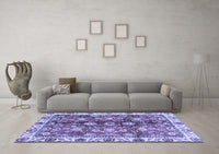 Machine Washable Abstract Blue Modern Rug, wshabs3374blu