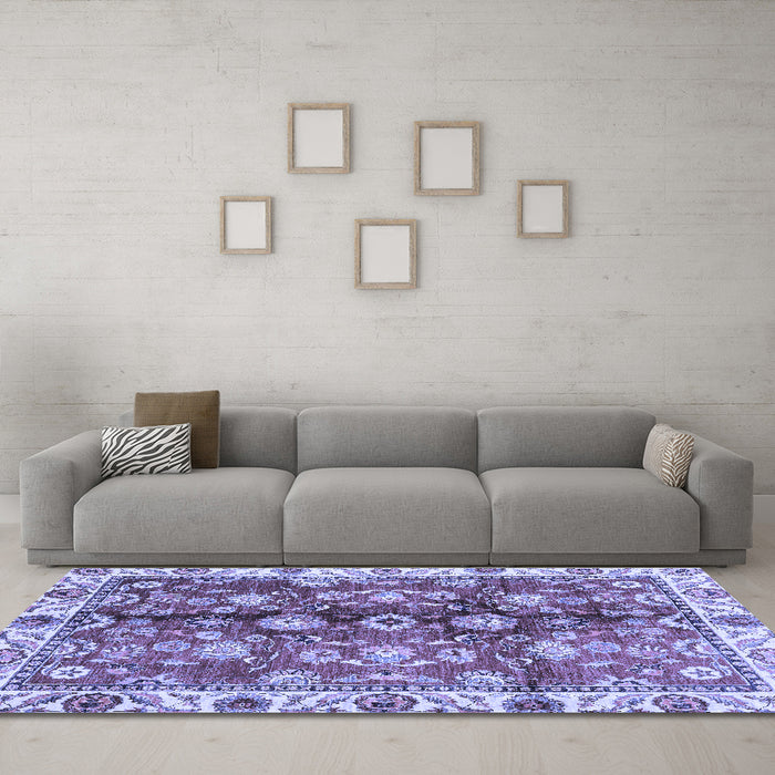 Machine Washable Abstract Blue Modern Rug in a Living Room, wshabs3374blu