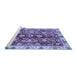 Sideview of Machine Washable Abstract Blue Modern Rug, wshabs3374blu