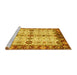 Sideview of Machine Washable Oriental Yellow Traditional Rug, wshabs3375yw