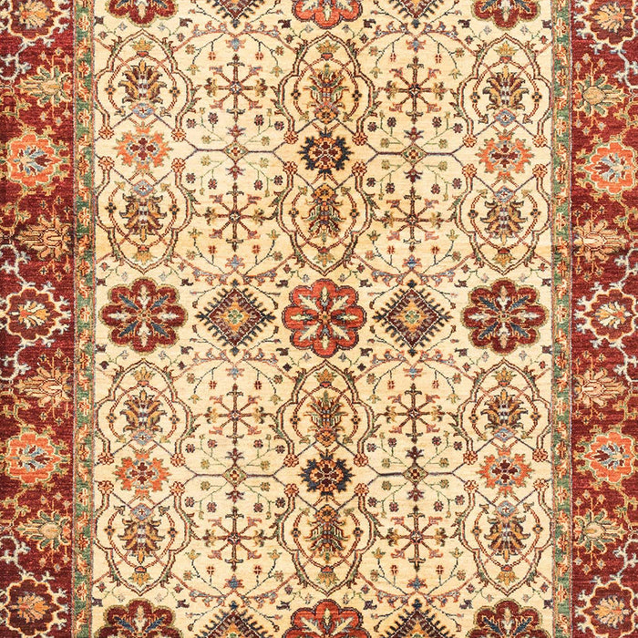 Machine Washable Abstract Yellow Rug, wshabs3375