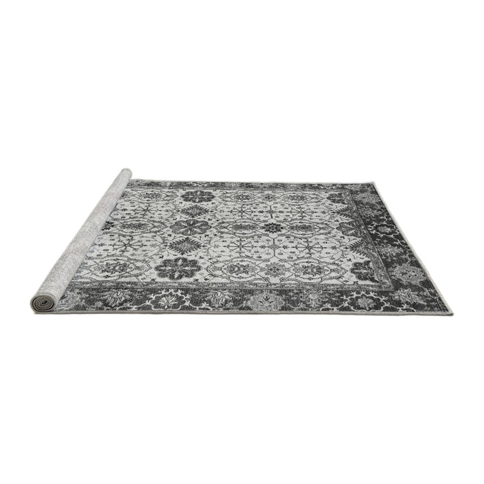 Sideview of Machine Washable Oriental Gray Traditional Rug, wshabs3375gry