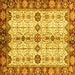 Square Machine Washable Oriental Yellow Traditional Rug, wshabs3375yw